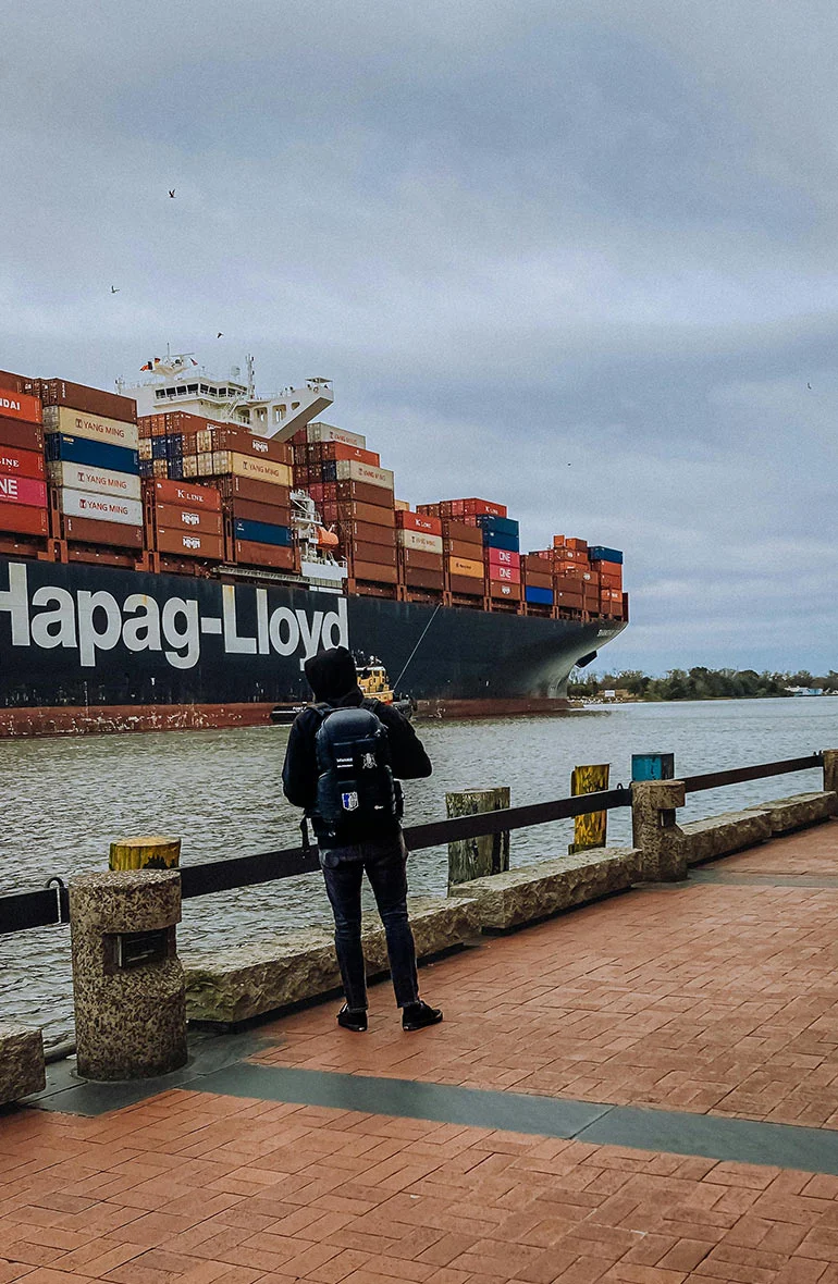 Container vessel representing ocean freight services