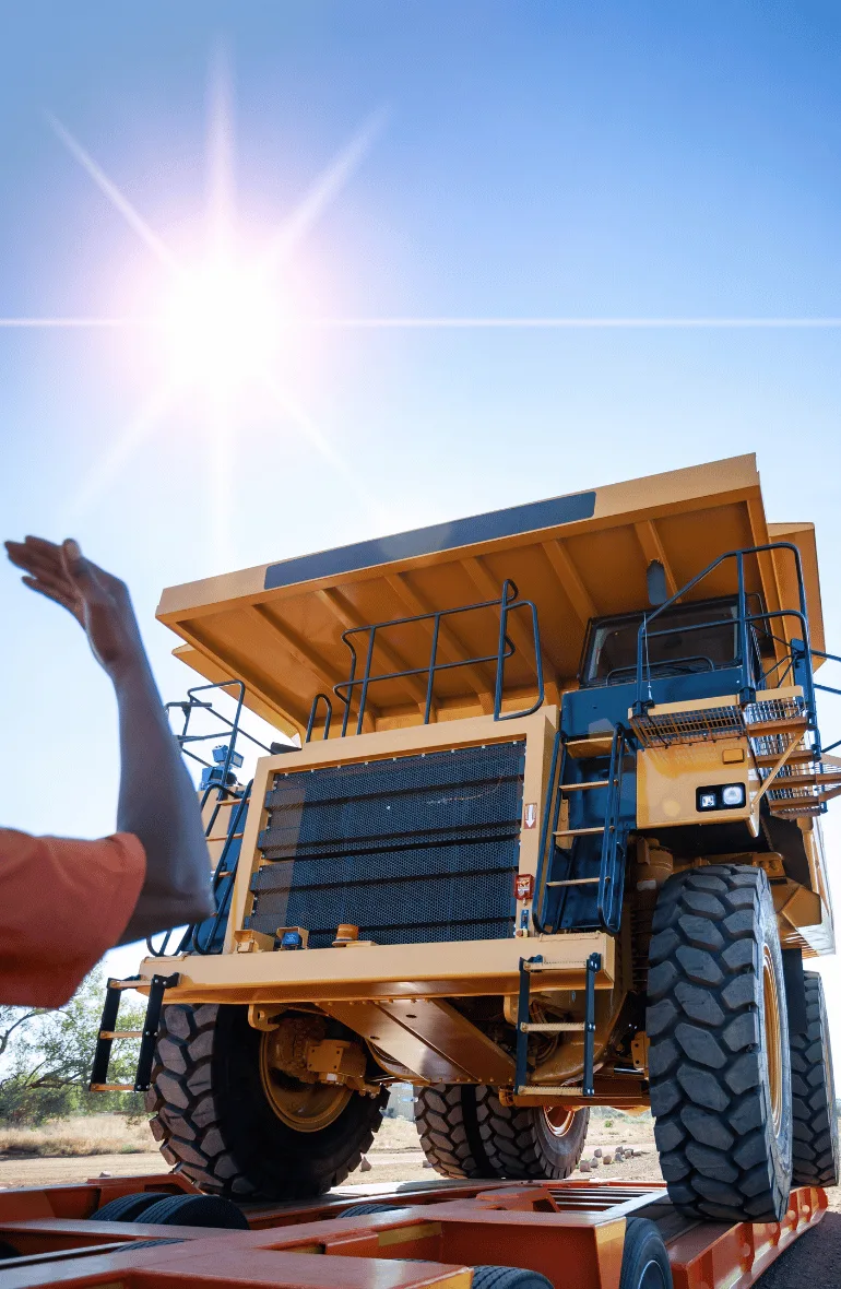 Heavy machinery prepared as project cargo